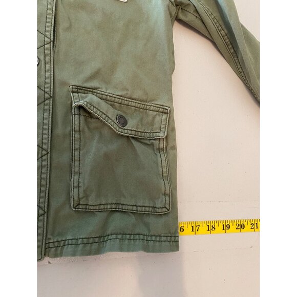 Abercrombie Kids Hooded Jacket With Patches Army Green Size 9/10 - Picture 10 of 11